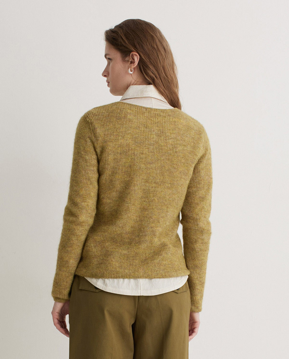 Cardigan Fishermans Rib / Olive