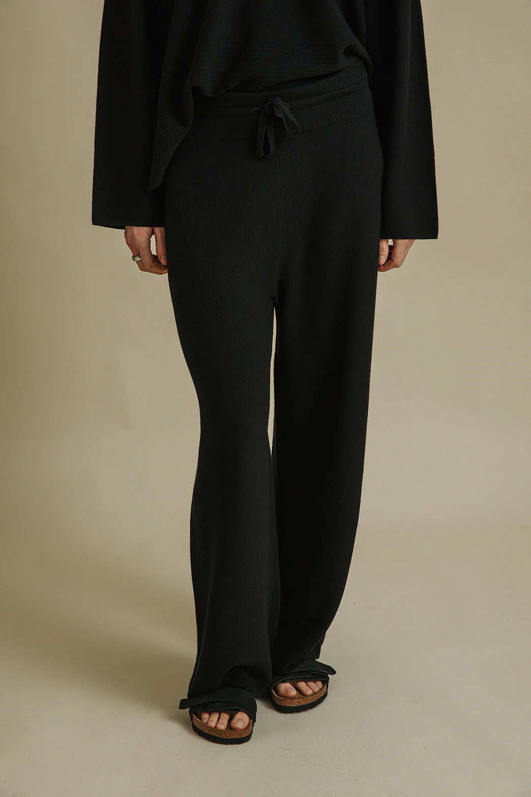 Grace Collared Merino Cotton Pullover | Black