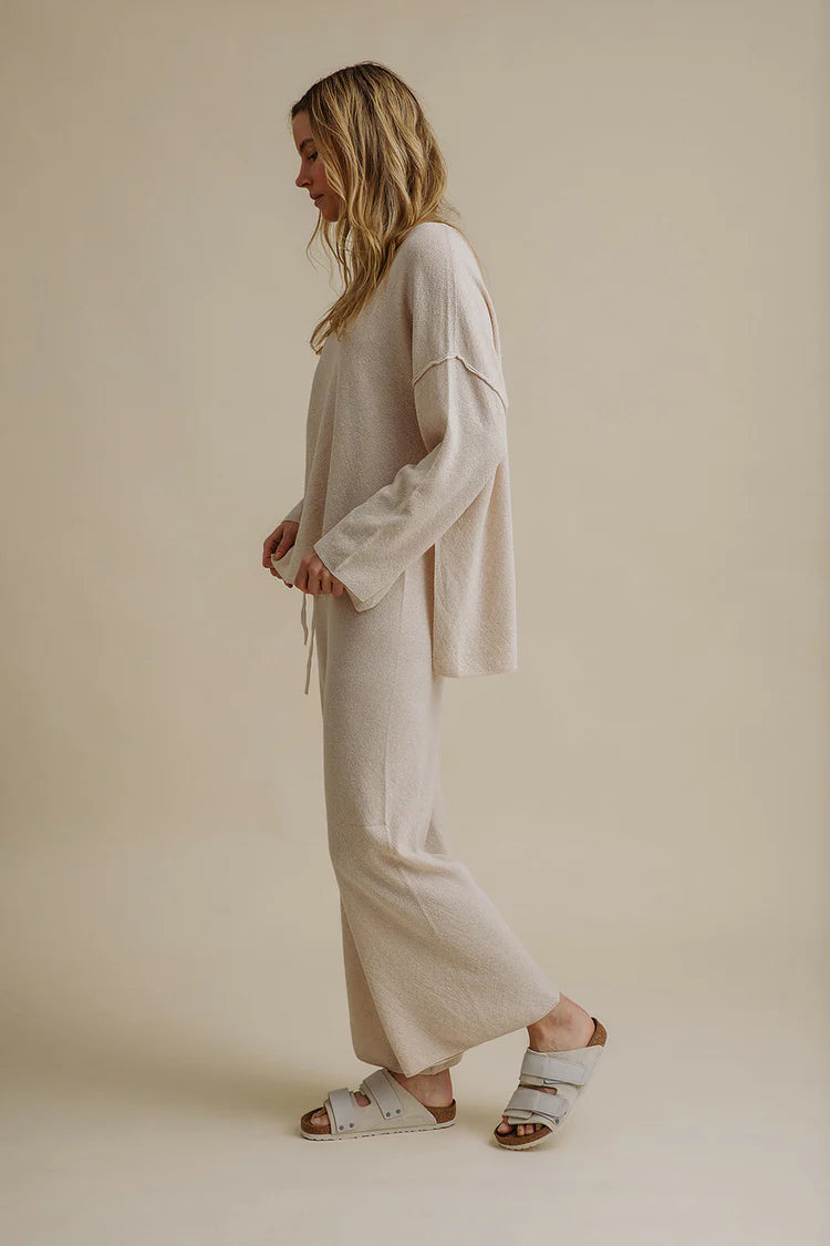 Winter Retreat Merino Cotton Pullover | Nougat