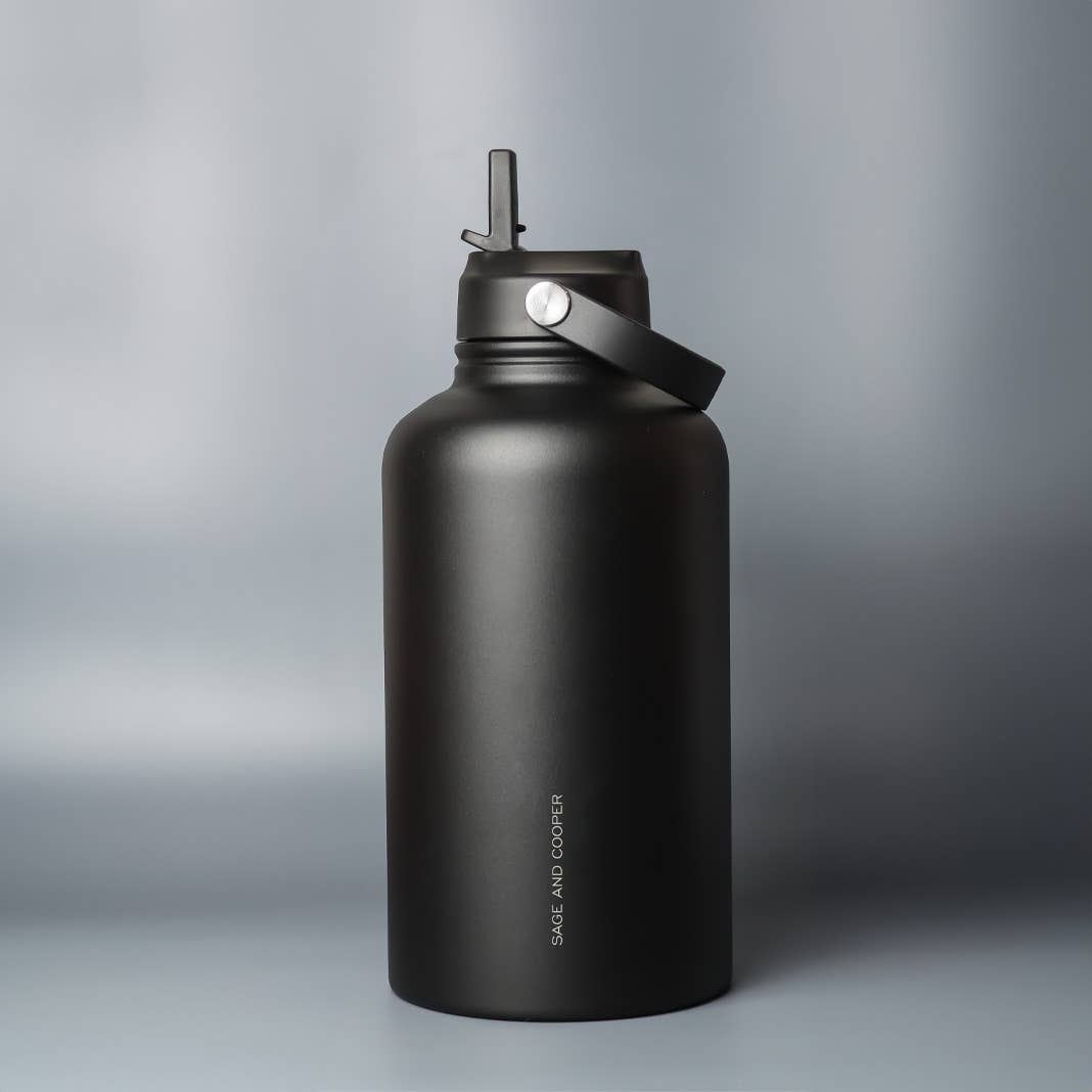 The Sage & Cooper Insulated Drink Bottle: Black / 1 Litre