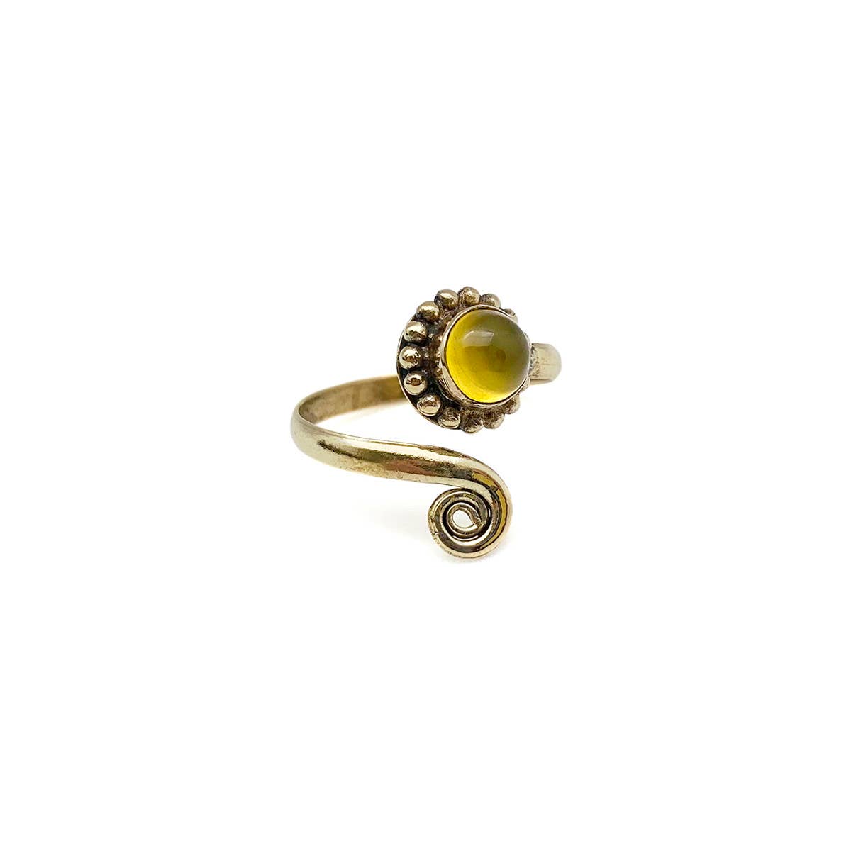 Tanvi Collection Ring - Gold with Yellow Agate