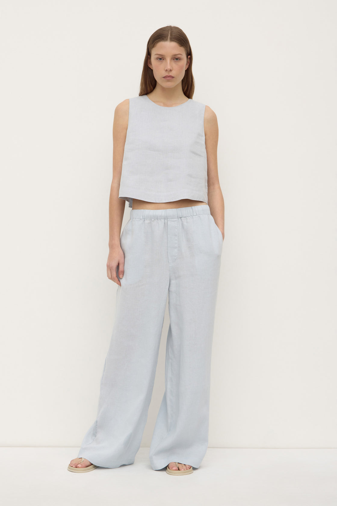 Estelle / Linen Top - Cloud