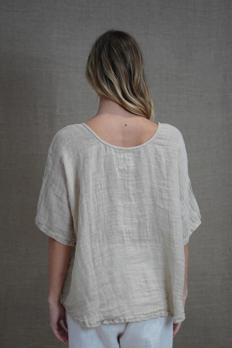 Francesca Pintucked Top / Natural