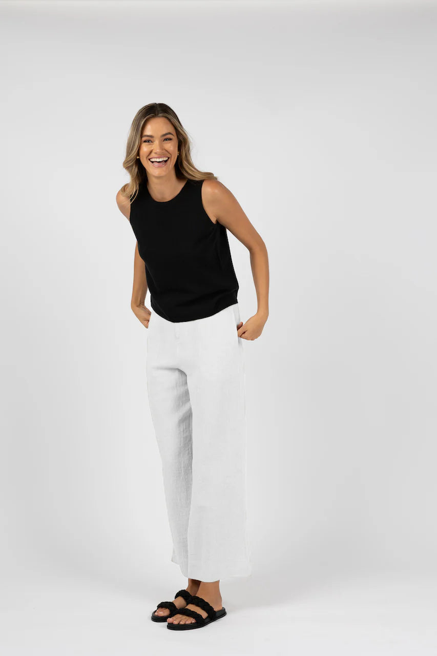 Fleetwood Linen Pant | White