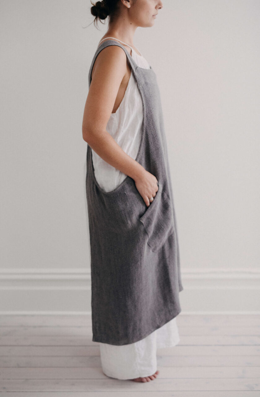 Harlow Woven Linen Apron | Stone
