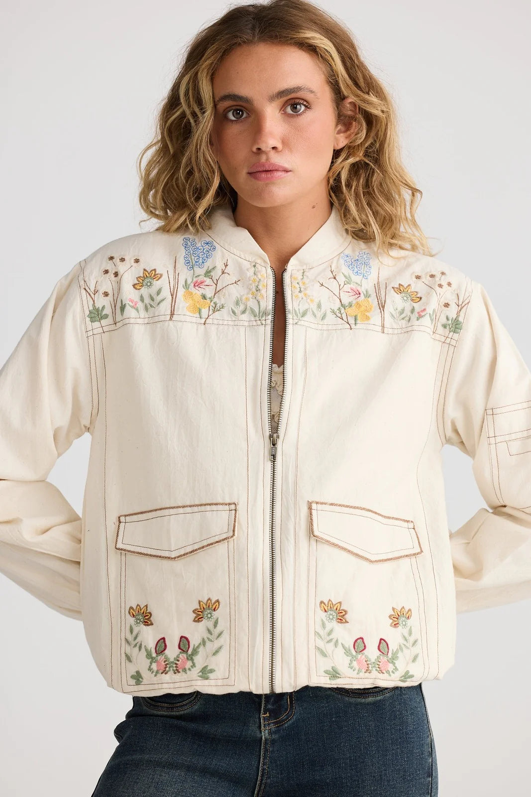 Fleur Bomber Jacket / Off White