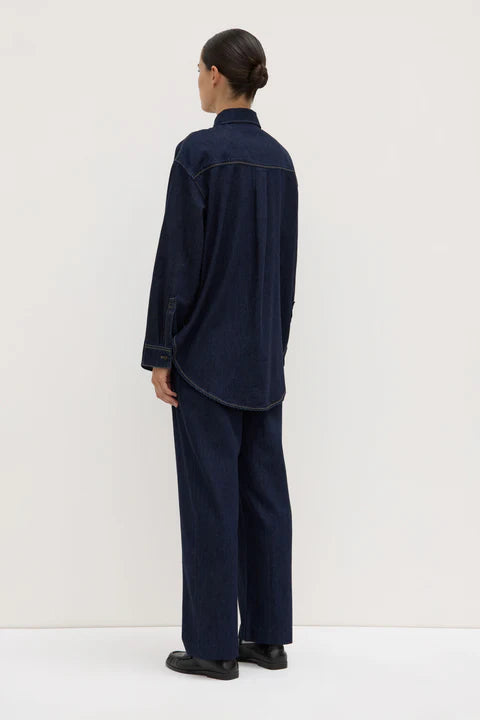 Recycled Denim Shirt / Kiera - Deep Indigo