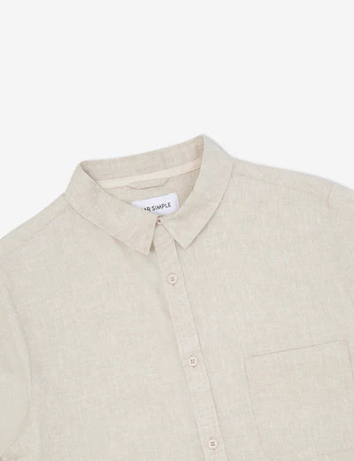 Linen Short Sleeve Shirt| Natural