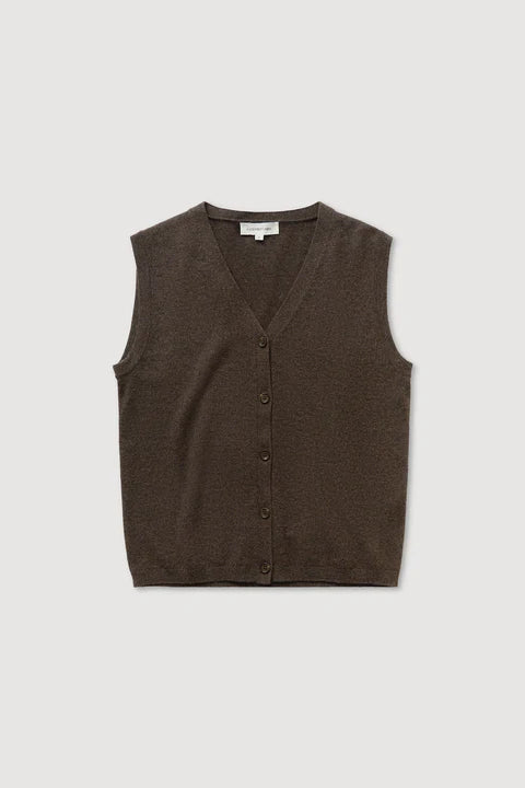 Lara Cashmere Knit / Tank - Ganache Marle