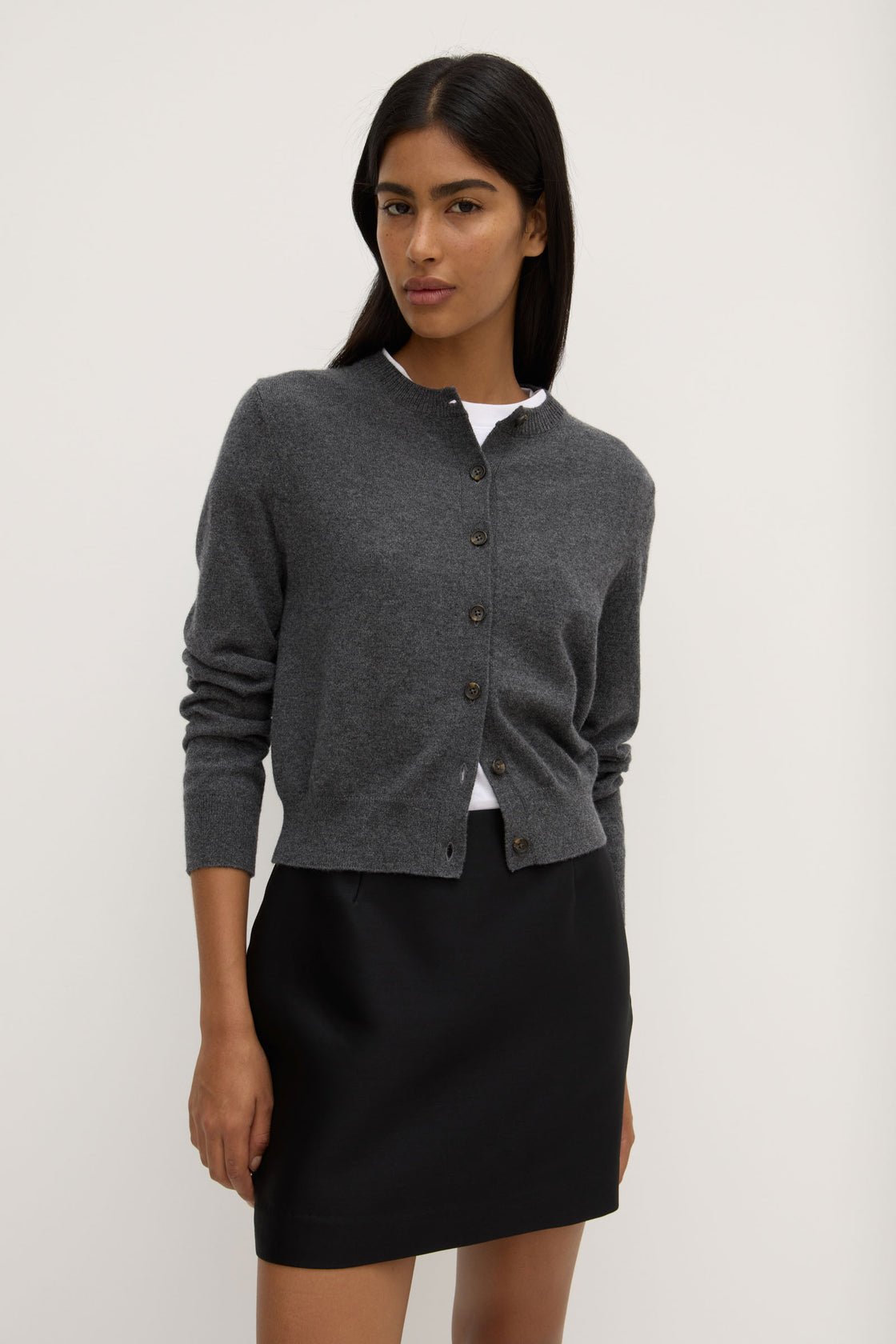 Lara Cashmere Knit / Cardigan - Charcoal