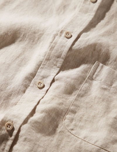 Linen Short Sleeve Shirt| Natural