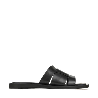 Misaki Leather Slides | Black