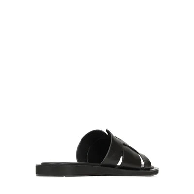 Misaki Leather Slides | Black