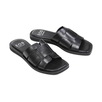 Misaki Leather Slides | Black