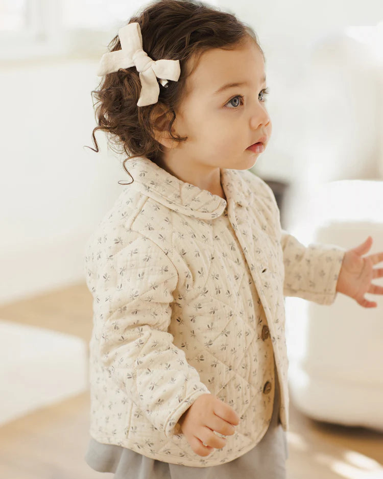 Hair Bows / Set - Natural & Fern & Rose