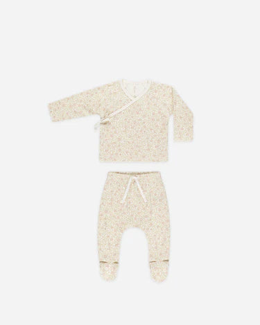 Wrap Top Footed Pant Set | Primrose