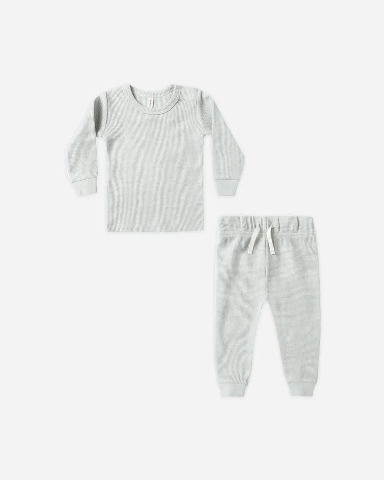 Waffle Top & Pant Set / Ice Blue