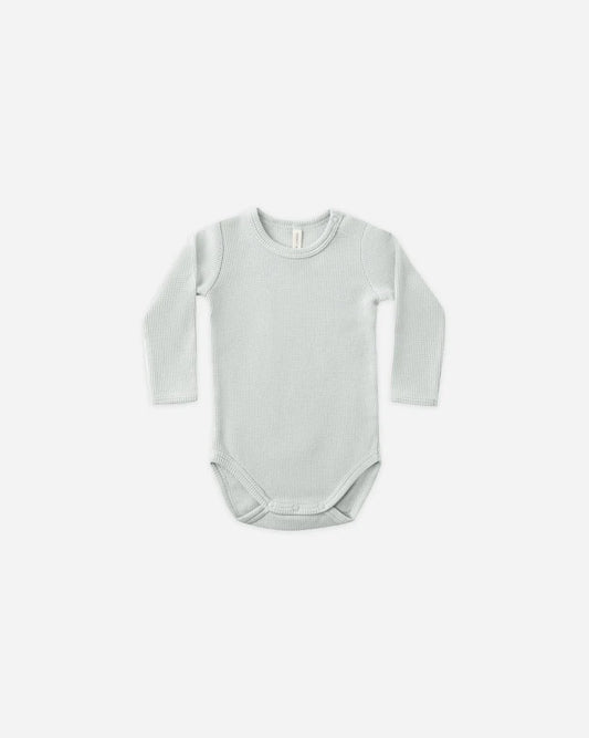 Waffle Long Sleeve Bodysuit / Ice Blue