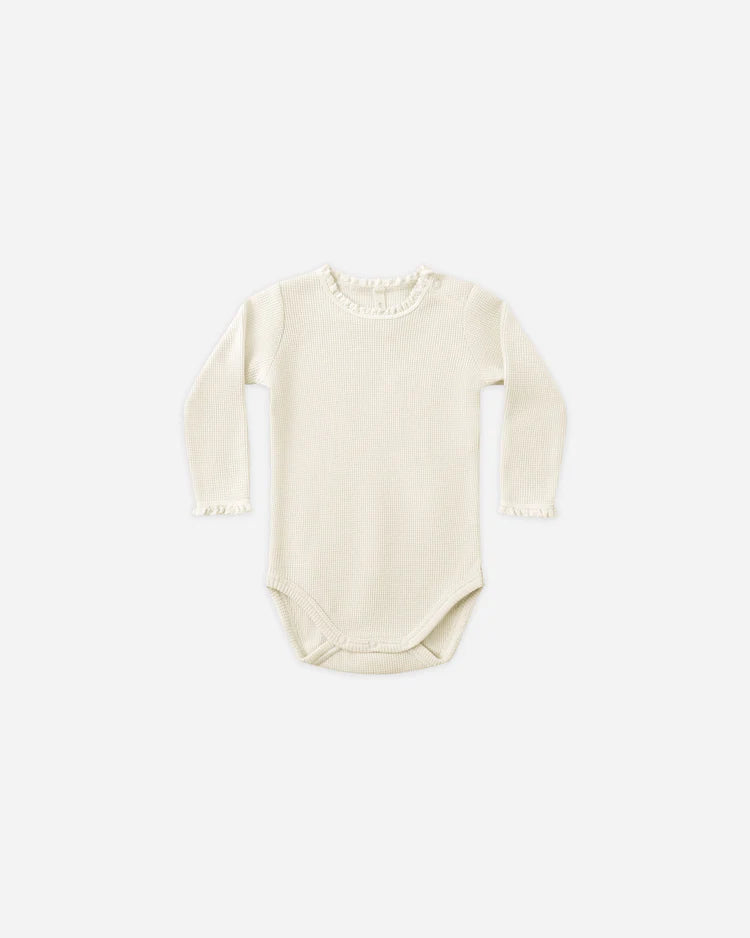 Waffle Long Sleeve Bodysuit / Natural