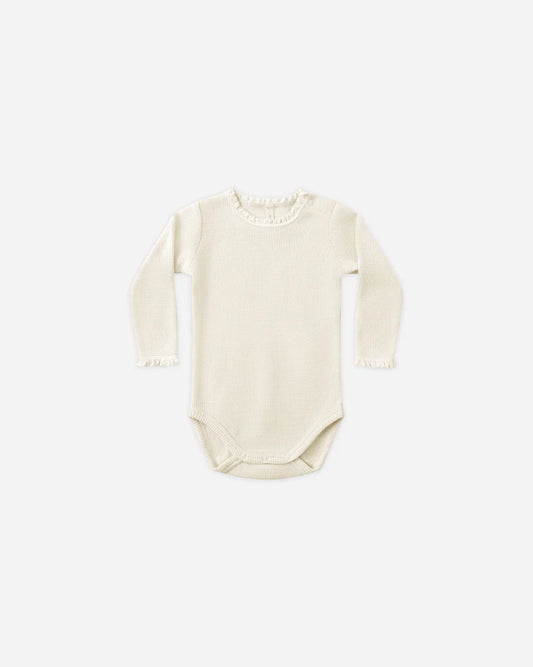 Waffle Long Sleeve Bodysuit / Natural