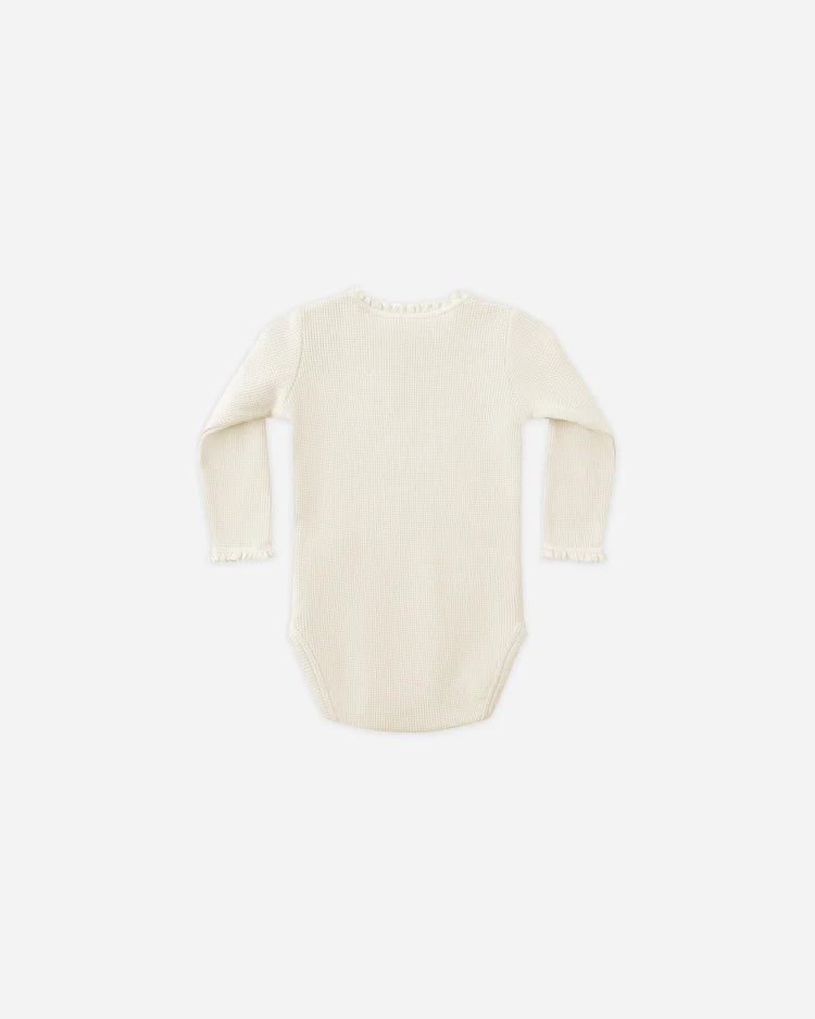 Waffle Long Sleeve Bodysuit / Natural