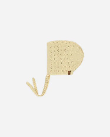 Pointelle Knit Baby Bonnet | Yellow