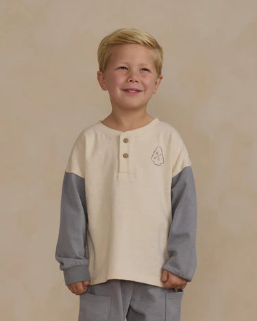 Relaxed Long Sleeve Henley | Natural