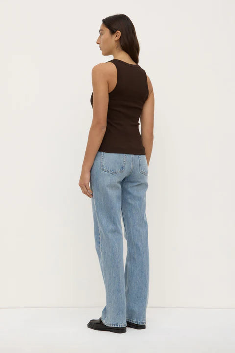 Robyn / Scoop Neck Rib Tank - Ganache