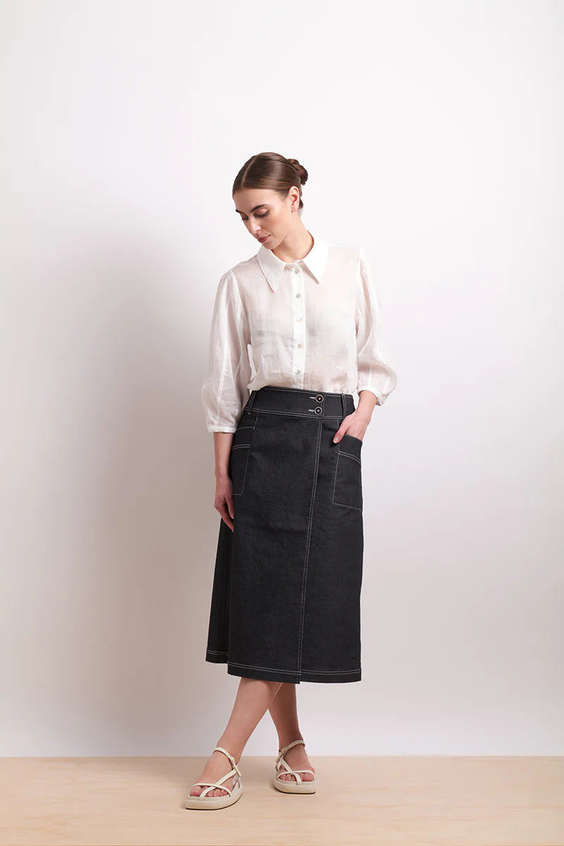 Pin Tuck Shirt / White
