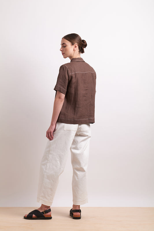In Contrast Shirt / Cocoa