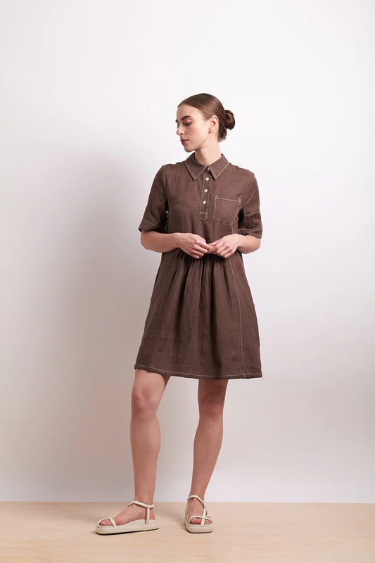 In Contrast Dress / Cocoa