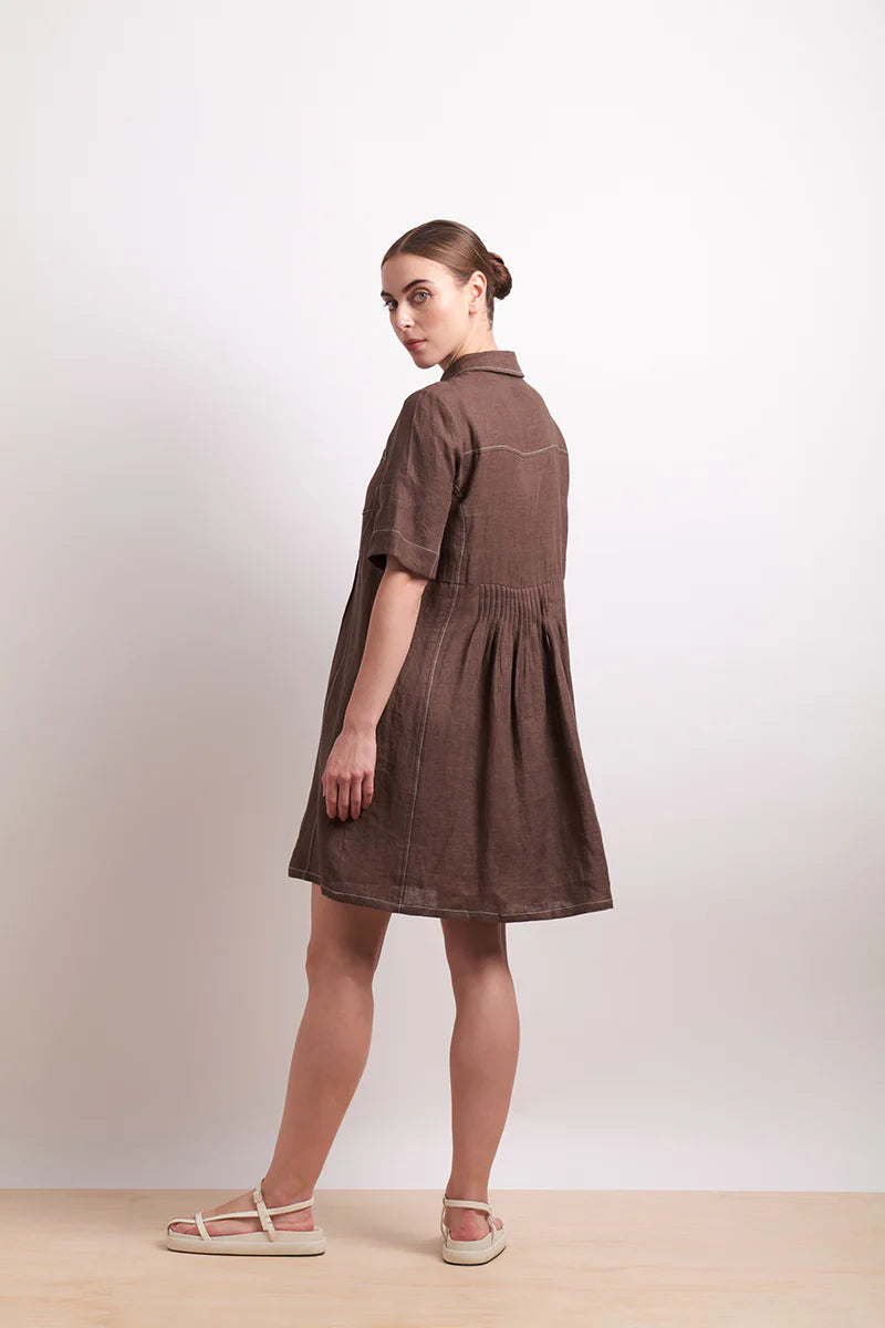 In Contrast Dress / Cocoa