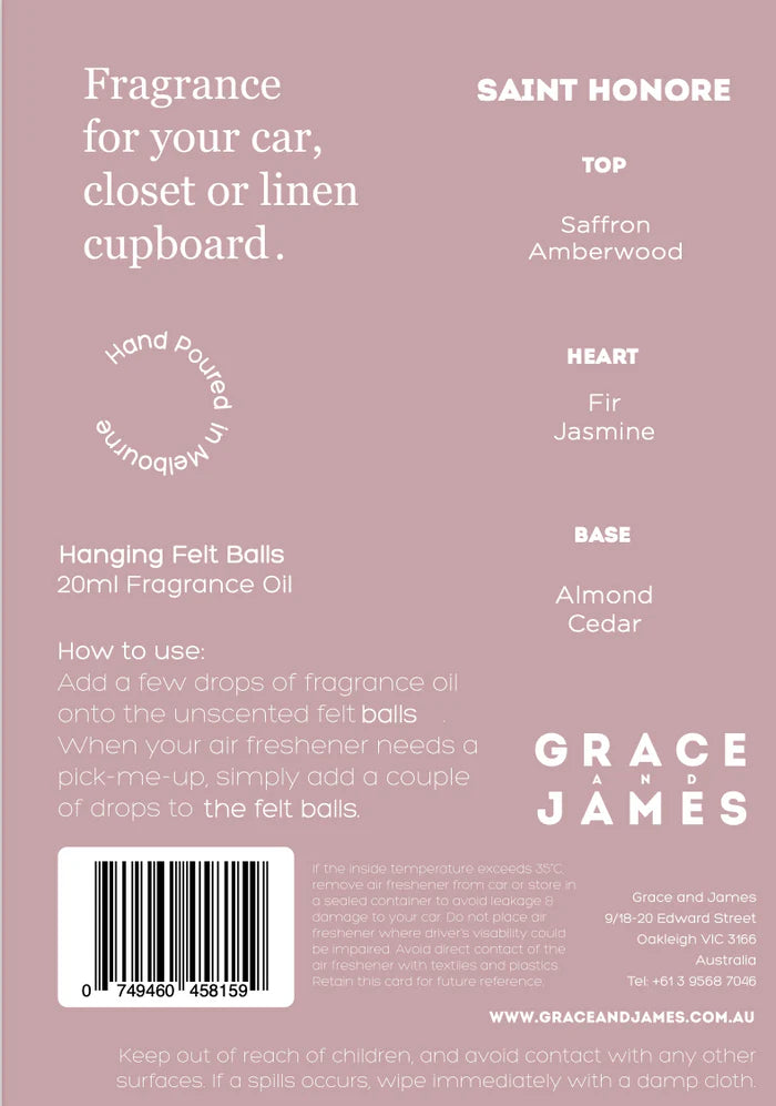 Saint Honore Felt Air Freshener
