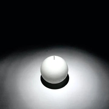 Textured Sphere Candle | Pure White