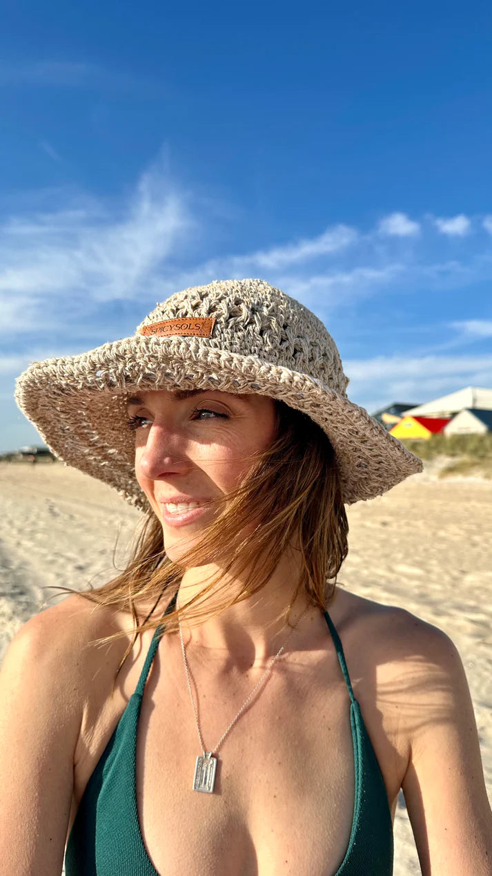 Hemp Hat Beige| Crochet Brim