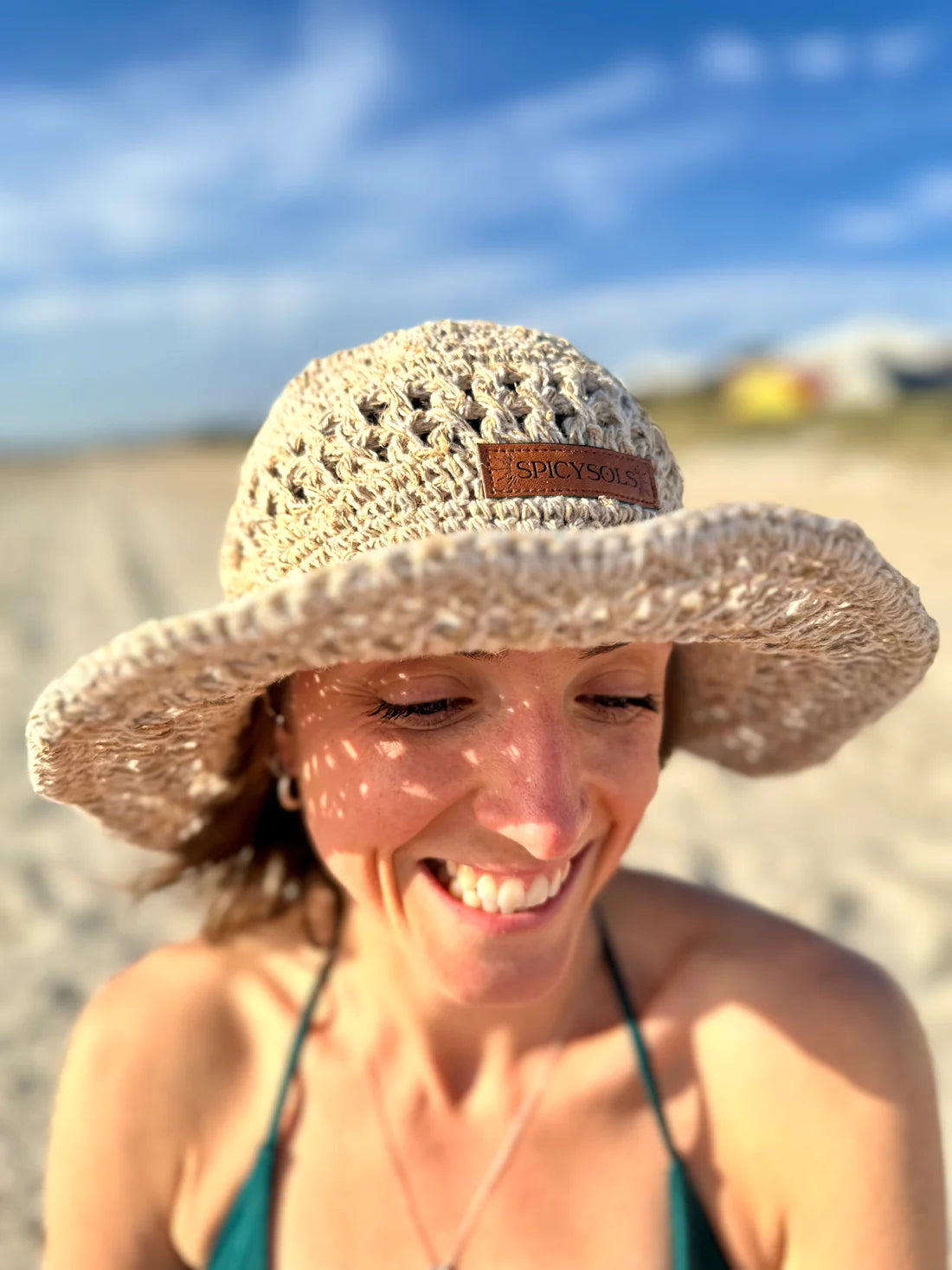 Hemp Hat Beige| Crochet Brim