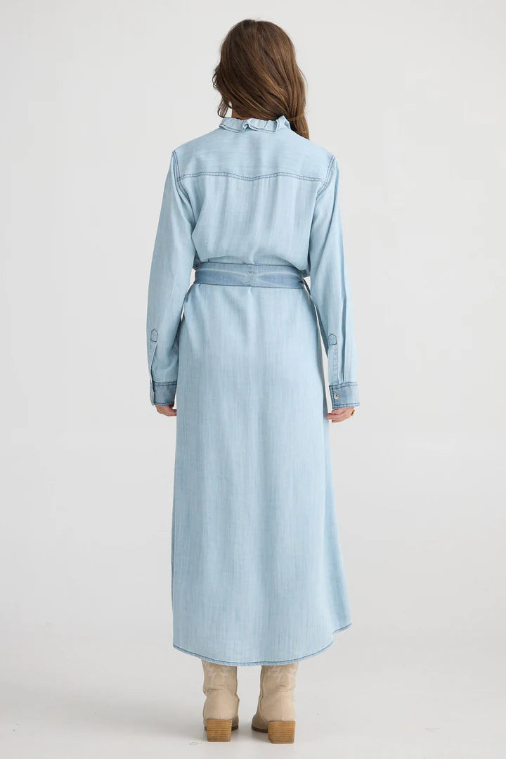 Pedro Maxi Dress | Light Wash Denim