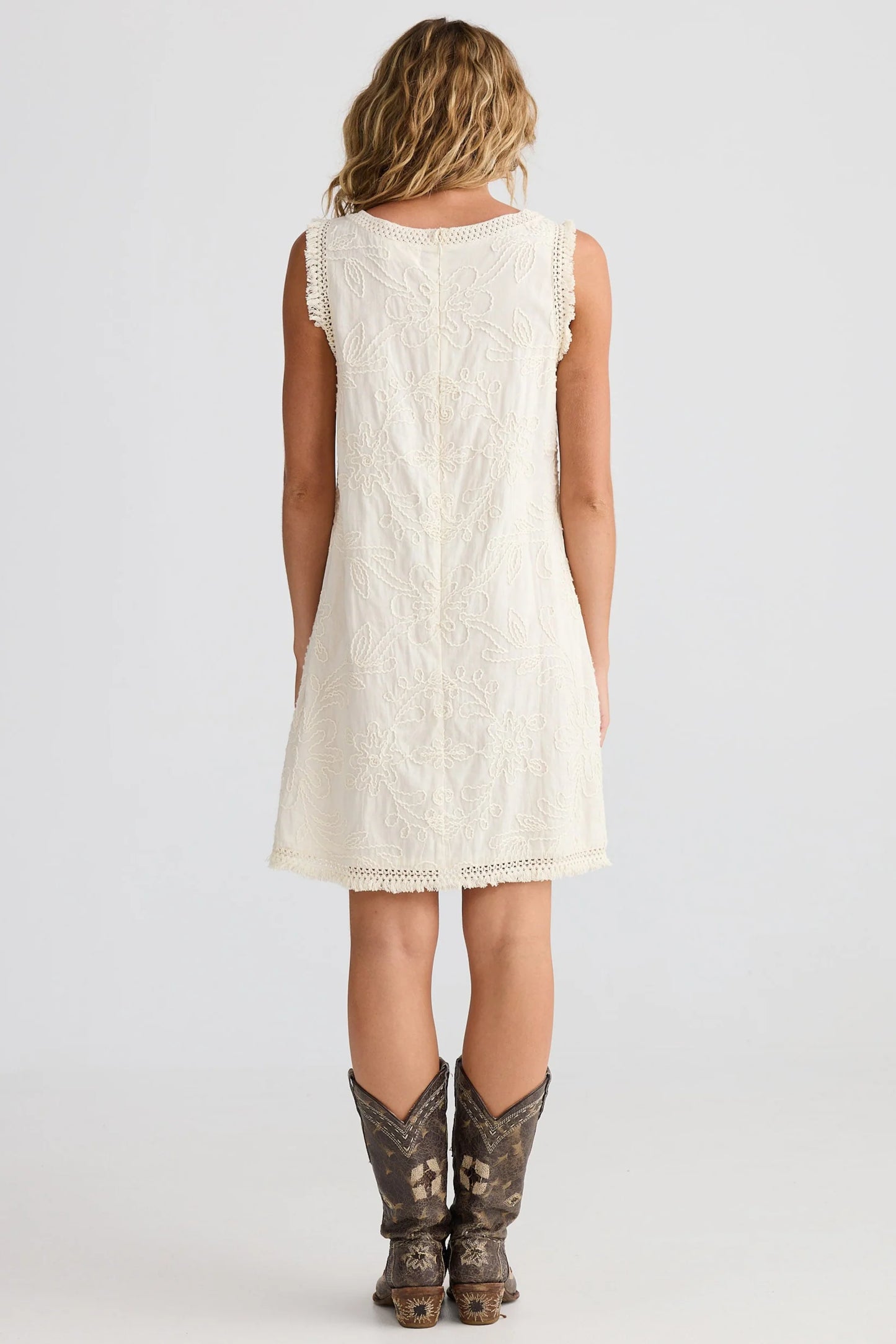 Chantilly Dress / Natural Embroidery