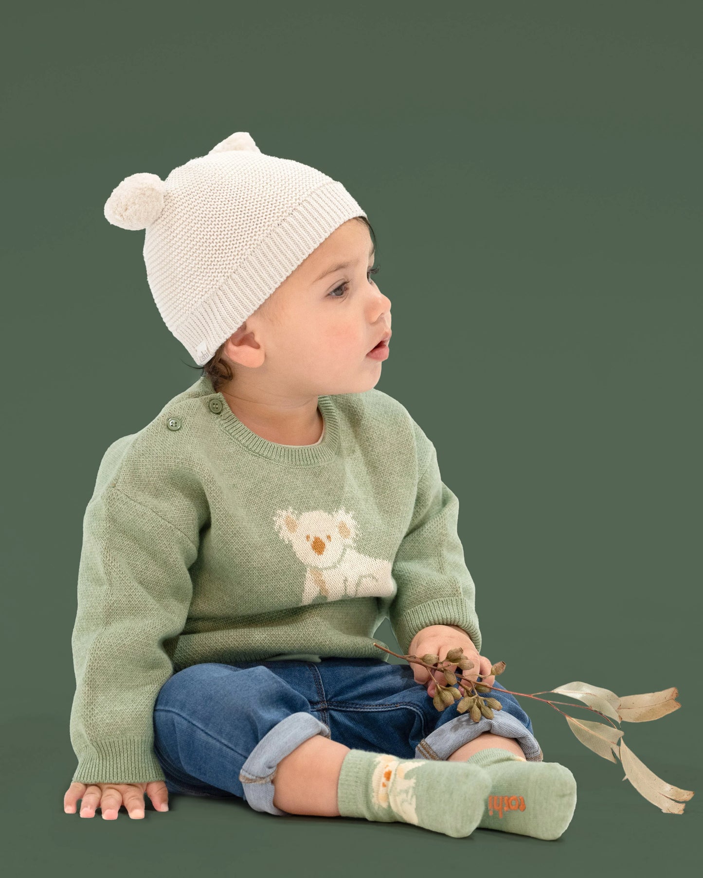 Organic Beanie Snowflake / Cream