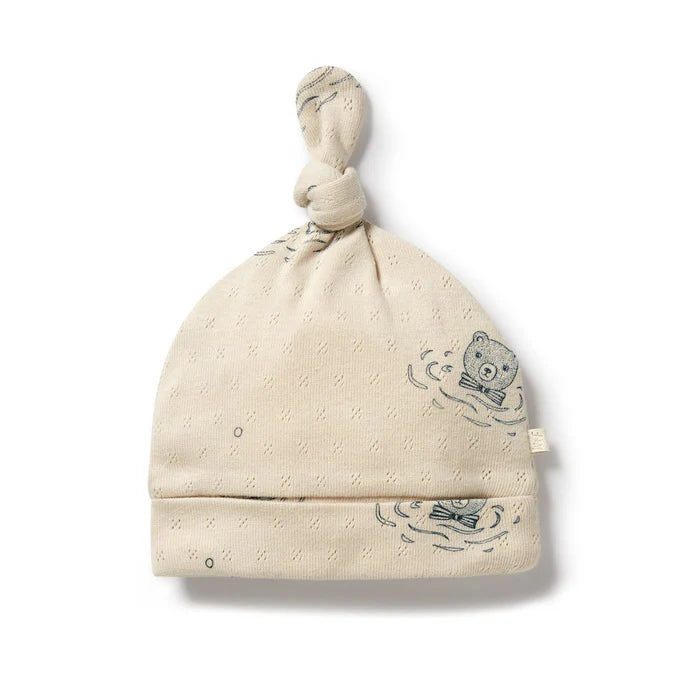 Organic Pointelle Knot Hat