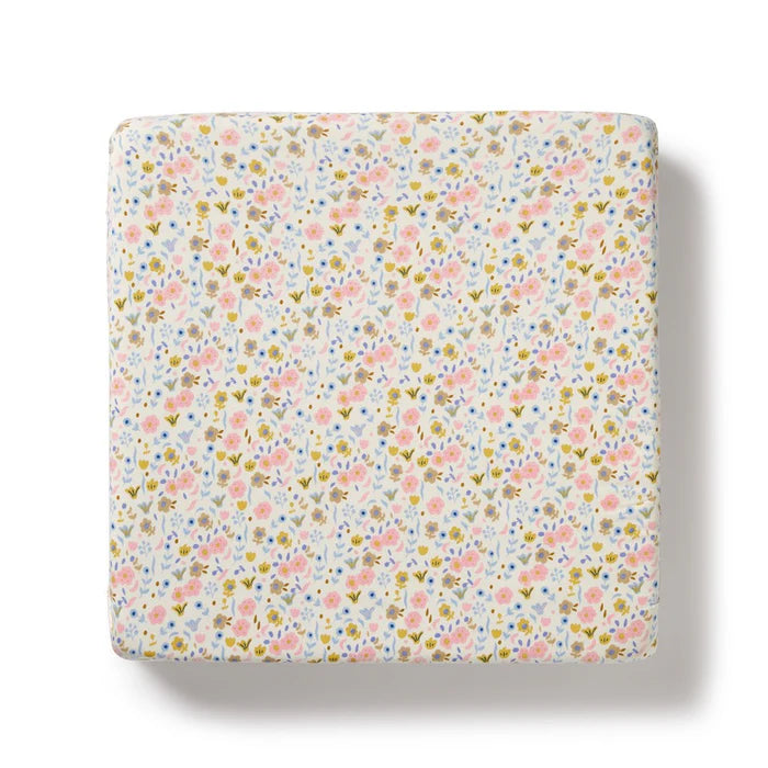 Organic Fitted Cot Sheet | Ava Floral