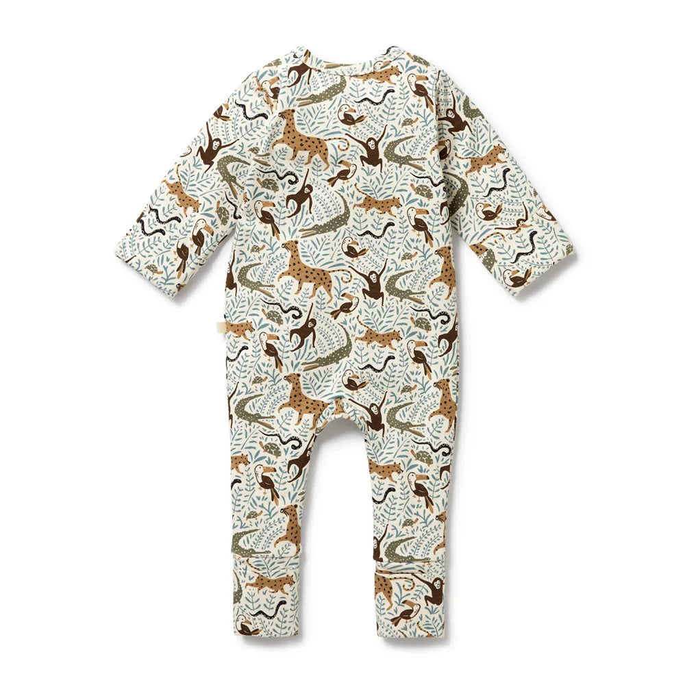 Organic Zipsuit with Feet / Mini Jungle