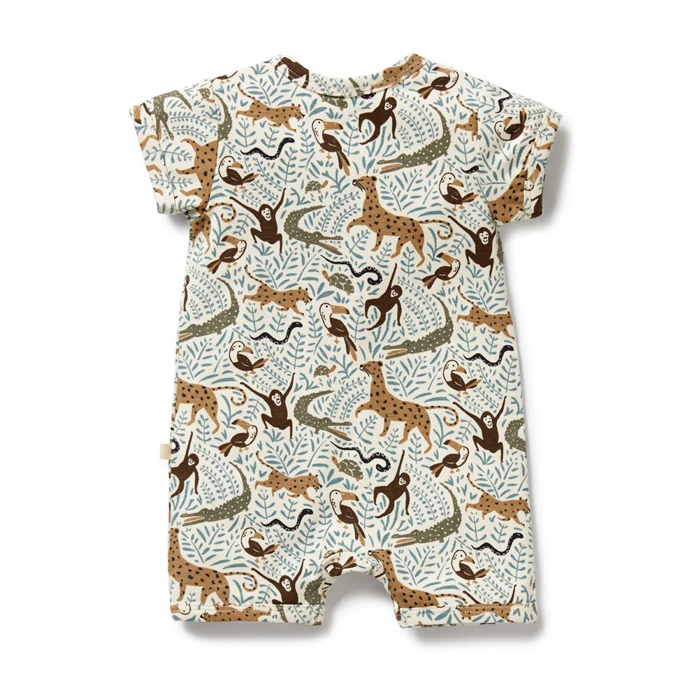 Organic Boyleg Zipsuit / Mini Jungle