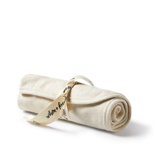 Organic Stripe Rib Bunny Rug / Oatmeal