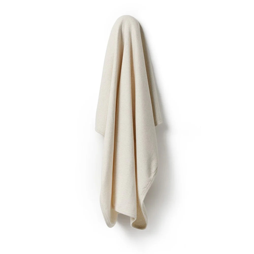 Organic Stripe Rib Bunny Rug / Oatmeal
