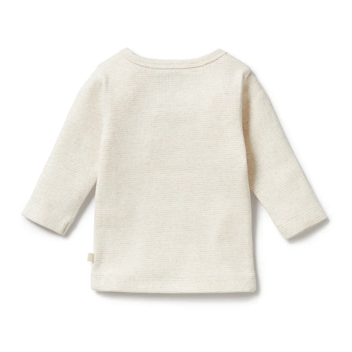 Organic Stripe Rib Long Sleeve Top | Oatmeal