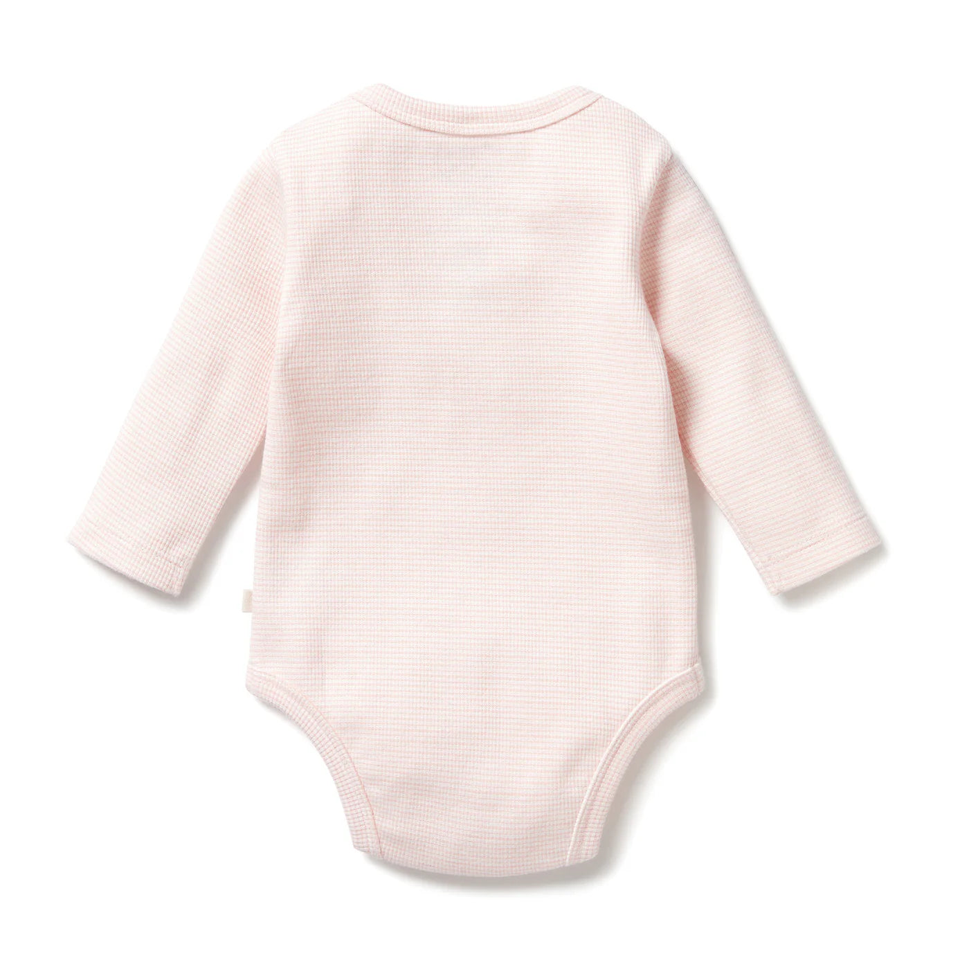 Organic Stripe Rib Long Sleeved Bodysuit / Cantaloupe