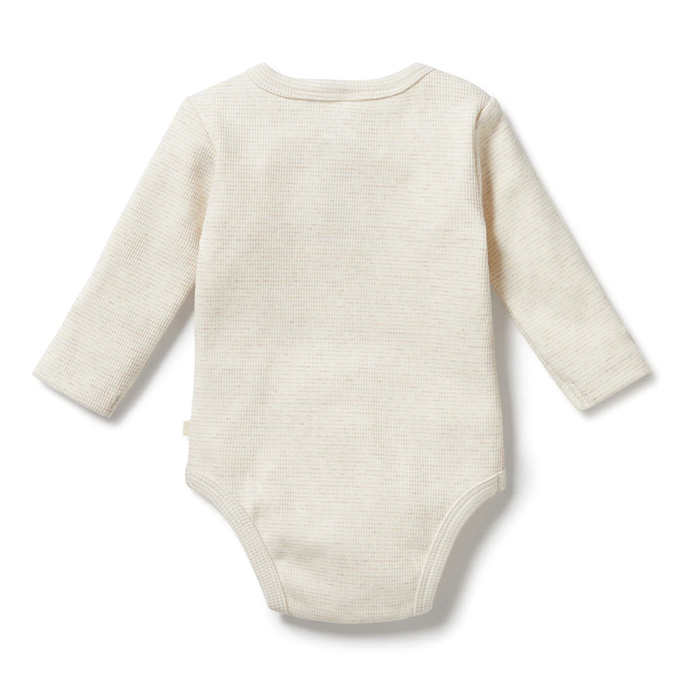 Organic Stripe Rib Long Sleeved Bodysuit / Oatmeal