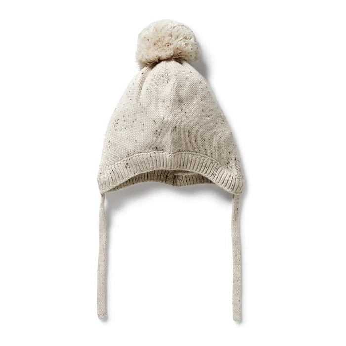 Organic Knitted Bonnet | Cookie Cream