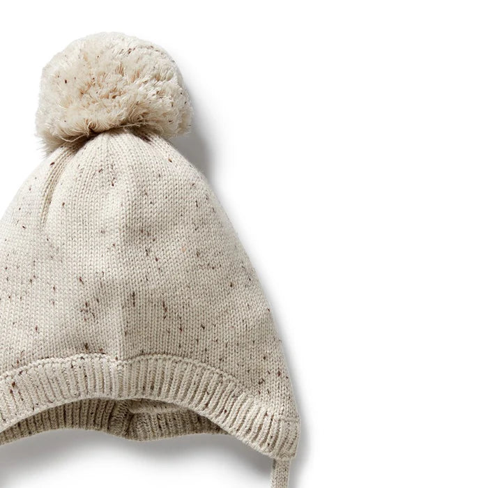 Organic Knitted Bonnet | Cookie Cream